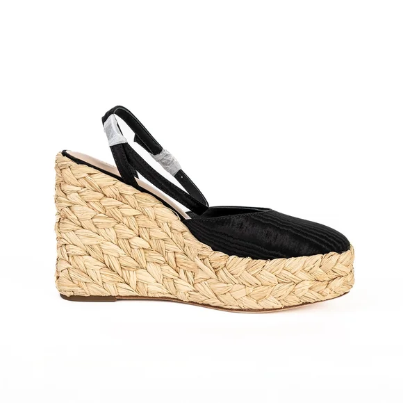 NWT Loeffler Randall Tallulah Black Wedge Womens Espadrille $325 - Size 8.5 EU39